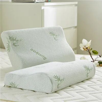 Uplifted Trends Bamboo Fiber Orthopedic Memory Foam Pillow For Neck Relief And Support Bamboo Fiber Orthopedic Memory Foam Pillow For Neck Relief And Support