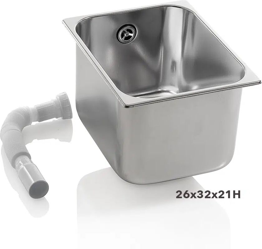 Xanitalia LAVABO VASCA DA INCASSO IN ACCIAIO INOX PER MOBILE PARRUCCHIERE O ESTETISTA