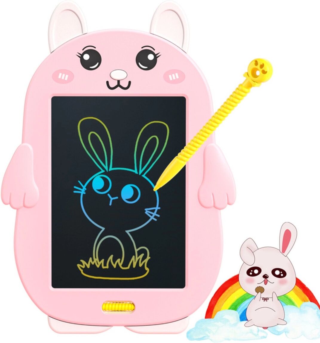 INF Cartoon-LCD-Zeichenbrett mit Ein-Tasten-Löschen und Verriegelung, Augenschutz, Wasserdicht, Rosa 30.5cm x 21.4cm