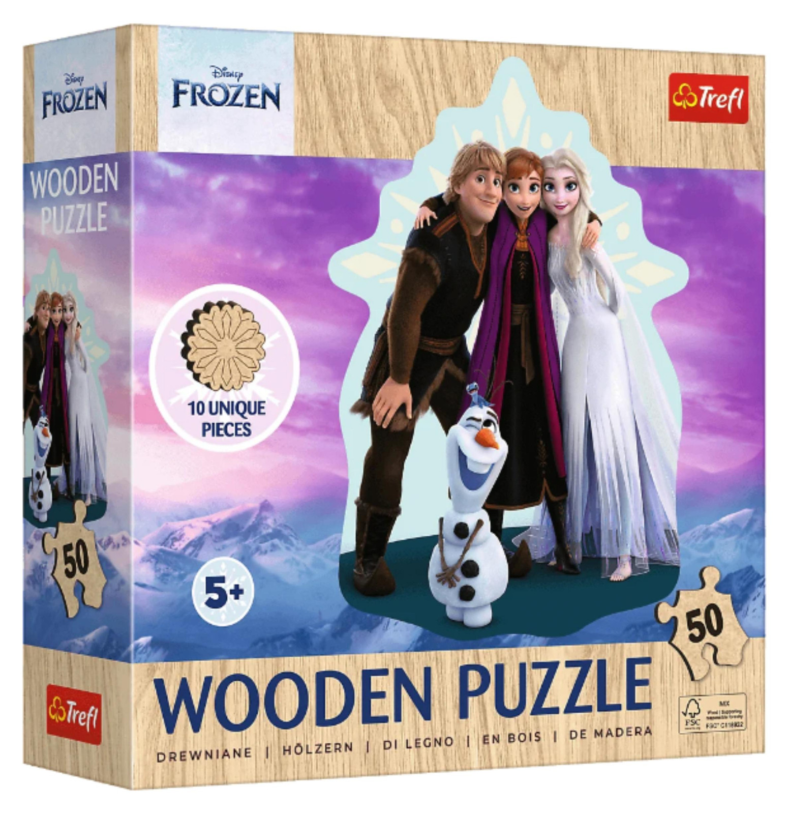 Trefl Disney Frozen Puzzel Favoriete Frozen Land met 50 houten stukjes