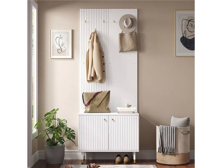 Meuble d'entrée multifonction : garderobe étagère à chaussures et rangement compact