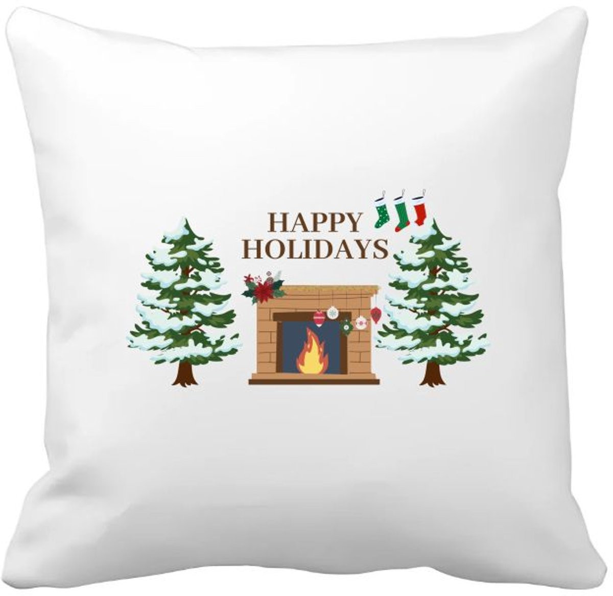 Akyol Kerst Kussenhoes Happy Holidays - 40 x 40 cm