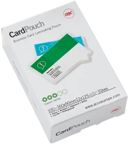 GBC Bolsas de plastificação para cartões 60 x 90 mm, brilhantes 2 x 125 mícrons (100 unidades)