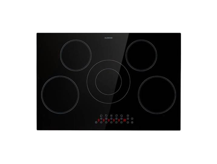 Klarstein Glaskeramik-Kochfeld, Herd mit 5 Kochfelder, 8200W Kochfeld, Moderner Einbauherd, Elektrische Kochplatte, Elektroherd mit Boost-Funktion, Hob für die Küche, 80 cm