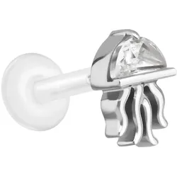PTFE Labret mit Innengewinde + Titan-Aufsatz QUALLE