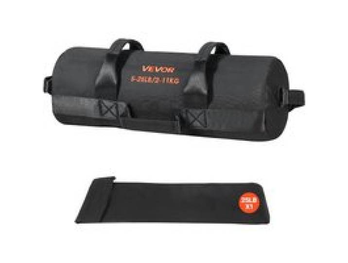 VEVOR Workout-Sandsack, strapazierfähige Powerbags Sandsack-Trainingstasche mit Griffen, verstellbar 2-11 kg für Fitness-Krafttraining, Cross-Training, Fitnessstudio-Übungen, Schwarz (ungefüllt)