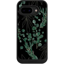 Nivocase Hülle für Google Pixel 9a Handyhülle NIVOcore Case Schwarz Blätter Natur Eukalyptus (Google Pixel 9a), Smartphone Hülle, Schwarz