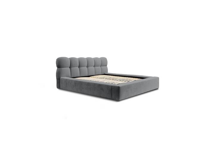 Fun Möbel Polsterbett Schlafzimmerbett GROVE in Stoff Ditra (mit oder ohne Matratze), Gepolstertes Kopfteil