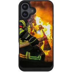 Nivocase Handyhülle für Apple iPhone 16 Plus Hülle NIVOpure Case Schwarz Feuer Feuerwehr Lebensretter (Apple iPhone 16 Plus), Smartphone Hülle, Schwarz