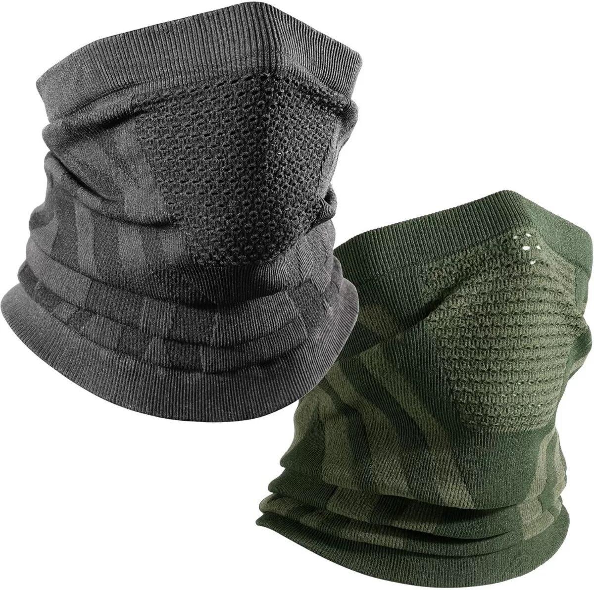 INF Lot de 2 masques de cyclisme, cache-cou coupe-vent pour ski, moto et vélo - Noir et Vert