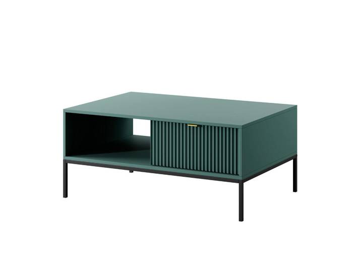 Komodee Couchtisch Nanaimo Sto1-2S Profilierte Fronten, Grün, Metall, 104x48x68 cm, Wohnzimmer, Wohnzimmertische, Couchtische