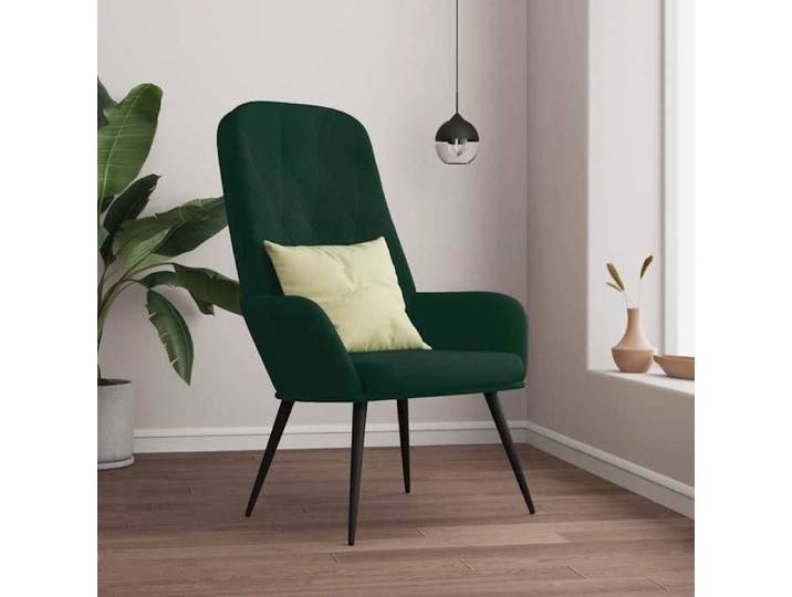 Chaise de relaxation Vert foncé Velours 341196