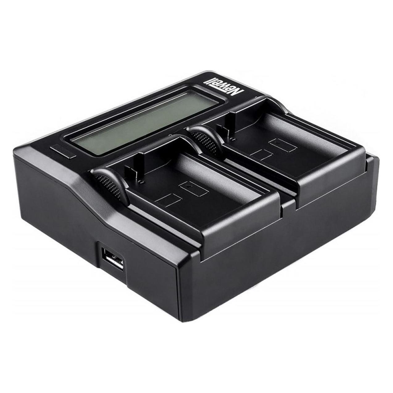 Newell Kameraladegerät DC-LCD-Zweikanal-Ladegerät für NP-FP-, NP-FH- und NP-FV-Akkus (Kamera Akku Ladegerät) (NL0231)