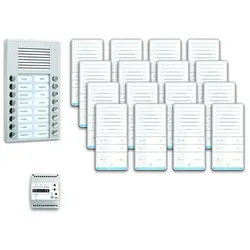 TCS PAAF162/001 audio:pack AP für 16 Wohneinheiten, mit Außenstation PES 16 Klingeltasten + 16x Freisprecher ISW6031 + Steuergerät BVS20 PAAF162001