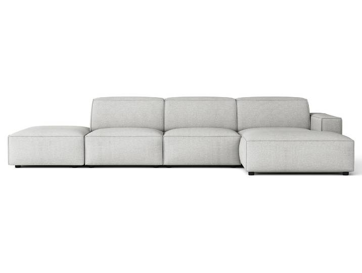 Selsey Sellmo - Canapé d'angle\, tissu en velours gris clair\, 344 cm