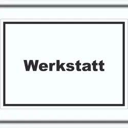HB-Druck Werkstatt Aufkleber mit Text Handwerk Reparatur waagerecht A8 (52x74mm)