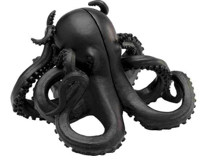 Kare Design Buchstütze Octopus 2er Set, Schwarz, 18x28x26 cm Deko Objekt, Tiermotiv
