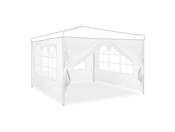 Pavillon Seitenwand 4er-Set Weiss-Transparent
