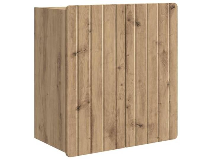 QINXIXINAIXI Wandschrank 59 x 31 x 64 cm Holzwerkstoff Artisan-Eiche Holzwerkstoff, Artisan-Eiche, 90-Grad-Pendeltüren, Brettregale, Wohnzimmer, Vintage Look, wandmontiert