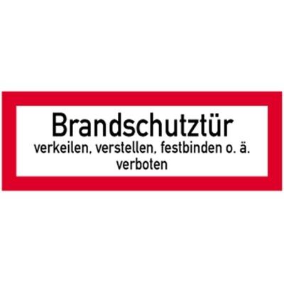 Schild Brandschutztür verkeilen...verboten, Alu, 297x105 mm