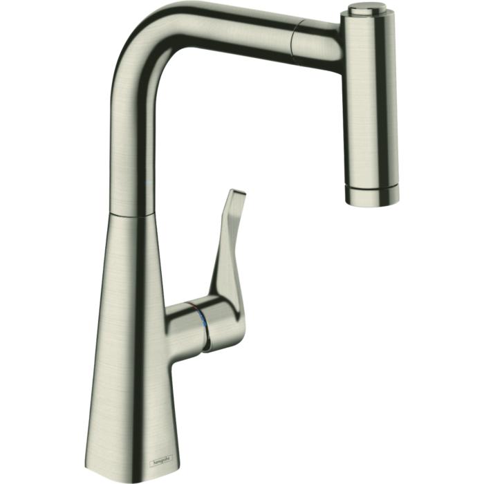 hansgrohe Metris M7116-H220 Küchenarmatur 73800800 Edelstahl-Optik, mit sBox, mit Ausziehbrause