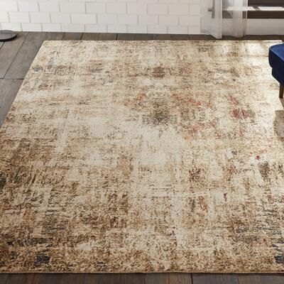Porch & Den Delta Distressed Sand Tones Abstract Area Rug