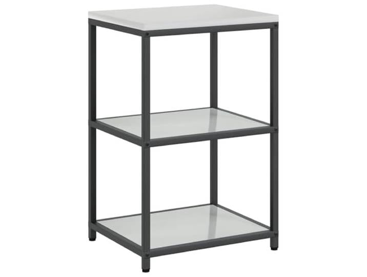 fsahslih Küchenregal HATTEM Silber 60x50x92cm Standregal aus Stahl Robustes Servierregal für Terrasse und Küche mit stabilen Ablagen aus Stahl für Töpfe, Geschirr und Grillzubehör.