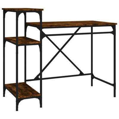 Helloshop26 - Bürotisch Arbeitsplatz Computermöbel Schreibtisch mit Regalen Eiche 105 x 50 x 90 cm Holzwerkstoff und braunes Eisen 02_0023484