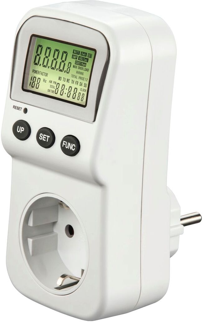Energiekostenmessgerät HAMA, weiß, B:9cm H:23cm L:6,5cm, Kunststoff, Stromverbrauchsmessgeräte, Energiekostenmessgerät, digitaler Stromzähler für Steckdose, mit LCD-Anzeige