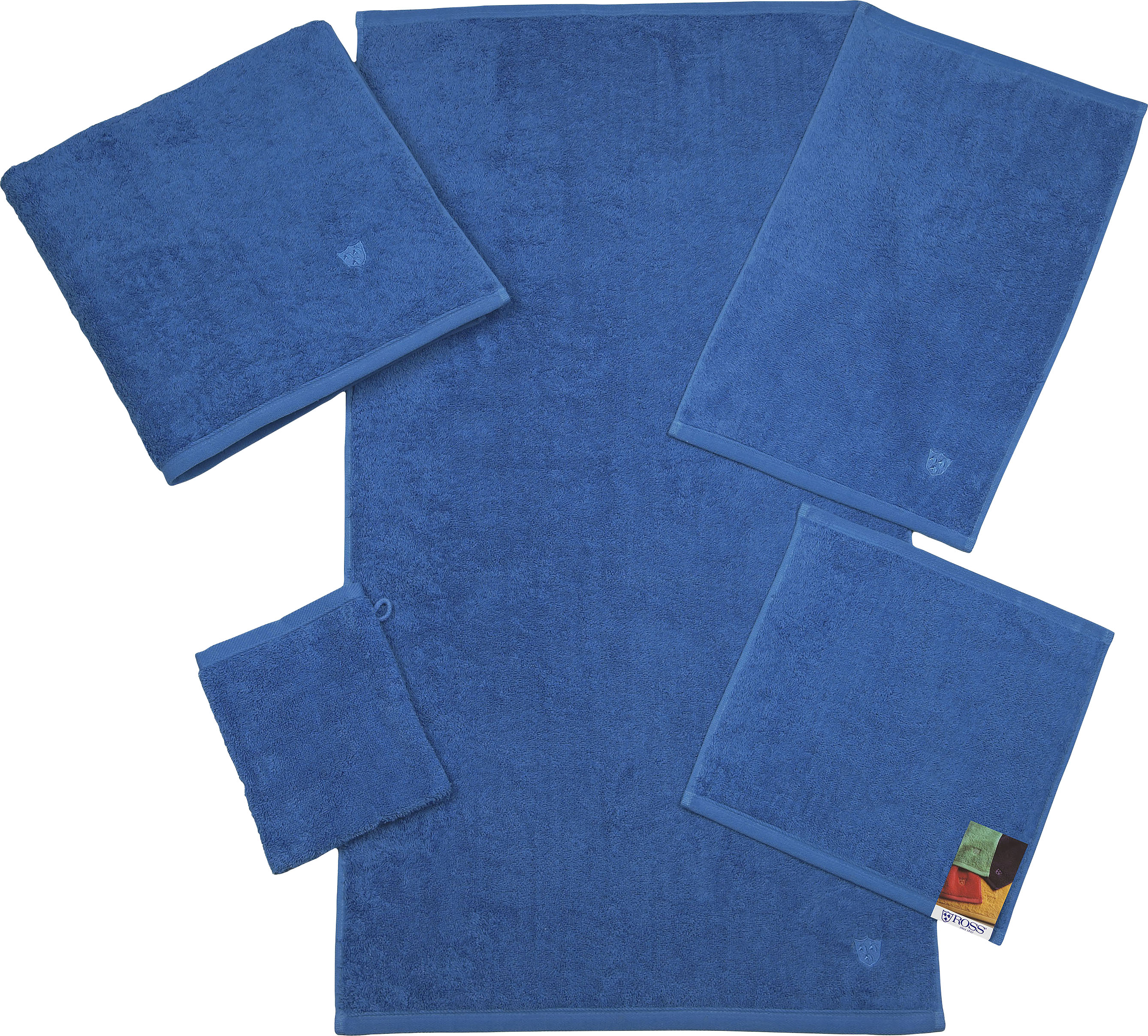 Seiftuch ROSS "Vita 4004", blau (ozean), B:30cm L:30cm, Frottier, Handtücher, Seiftuch ozean B/L: 30cmx30cm, 6 Stk.