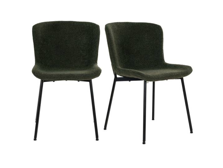 Chaise en tissu vert (x2)
