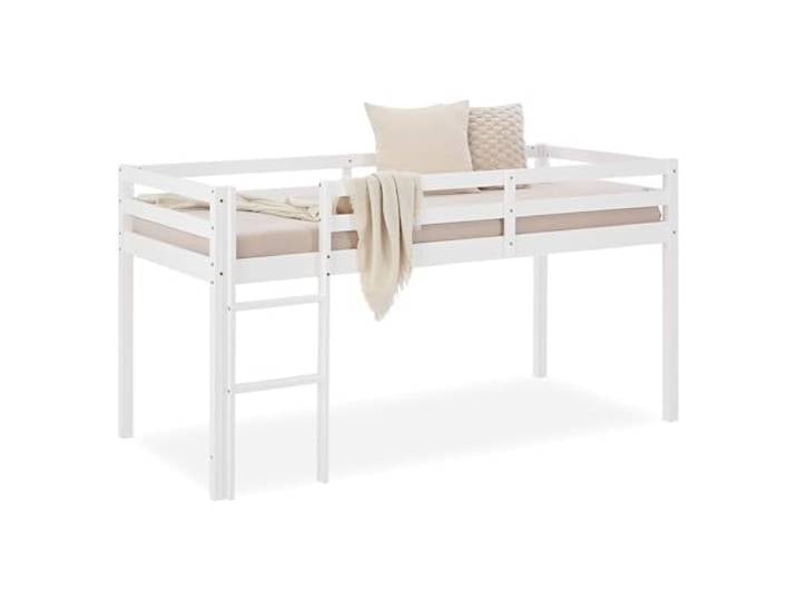 Homestyle4u Kinderhochbett 90x200 Weiß - Hochbett Massivholz Kiefer Stabiles Jugendbett mit Leiter & Rausfallschutz, EN 747 geprüft, Platzsparendes Etagenbett für Jungen & Mädchen
