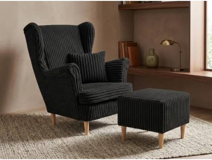 Family Meble Ohrensessel mit Fußhocker Idylla – Variante Idylla 100