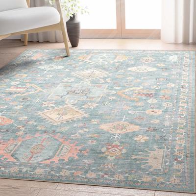 Well Woven Apollo Serapi Delhi Floral Medallion Low Pile Easy Care Rug