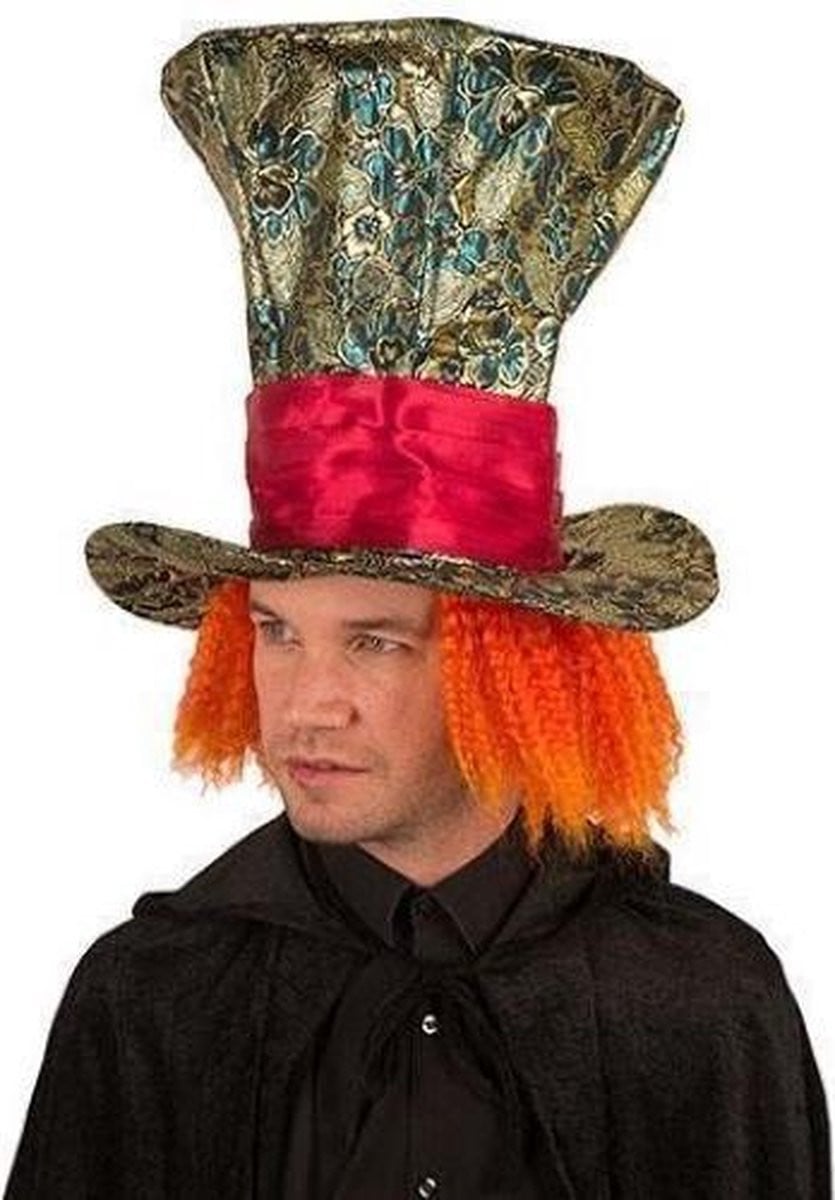 Partyline Mad Hatter Hoed met haar voor volwassenen