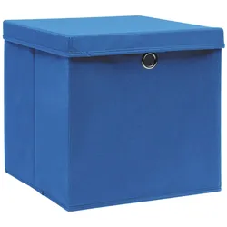 vidaXL Aufbewahrungsboxen mit Deckeln 4 Stk. 28x28x28 cm Blau