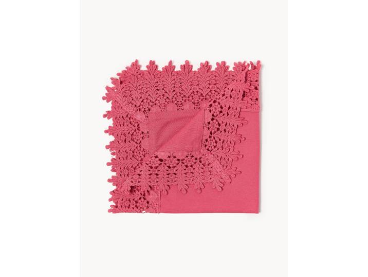 Serviettes avec dentelle Flavia, 4 pièces