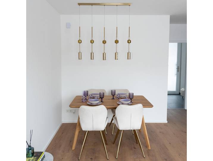 Pendelleuchte Candy Bar Typ B 103 x 60 x 13cm Gold/Gold 5 Stahl, lackiert Klarglas GU10