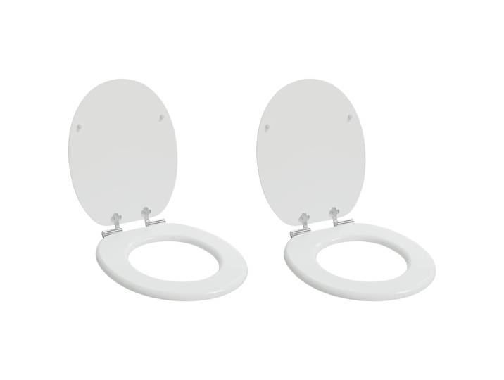 vidaXL Toilettensitz 2 pcs Weiß 44 x 38 cm Holzwerkstoff
