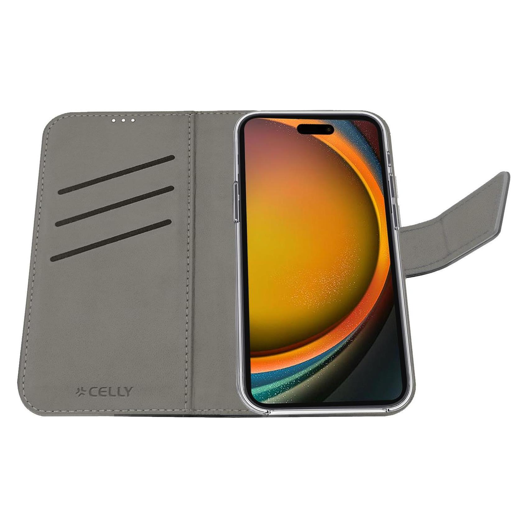 Celly Buchhülle aus Kunstleder Sand für iPhone (Apple iPhone 17, Apple iPhone Air) (WALLY1153SD)