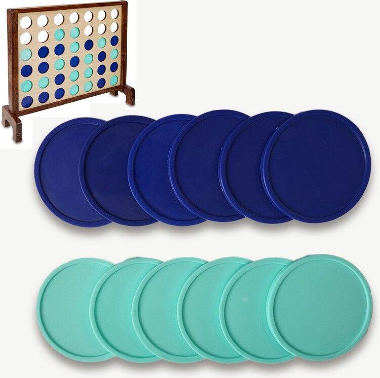 Uber Games Lot de 12 Palets 13cm pour Puissance 4 géant 115cm - Bleu / Turquoise