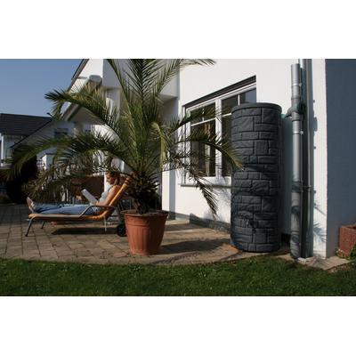 Regentonne ARVES "Arcado", grau, H:165cm Ø:60cm, Polyethylen, Regentonnen, ØxH: 60x165 cm