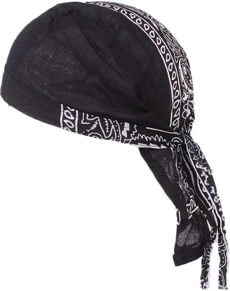 INF Atmungsaktive Baumwoll-Kopftuchmütze - Piratenstil für Outdoor-Aktivitäten Schwarz