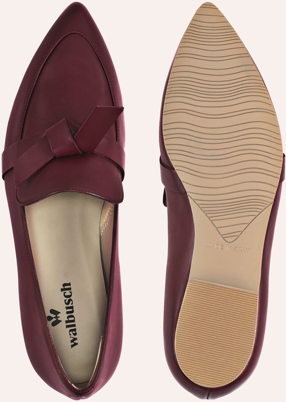 Walbusch Soft Loafer mit Schleife, noch offen: Größenlauf, Farbe Rot, 42, dekorative Schleife weiche Vorderfußpolsterung Damen