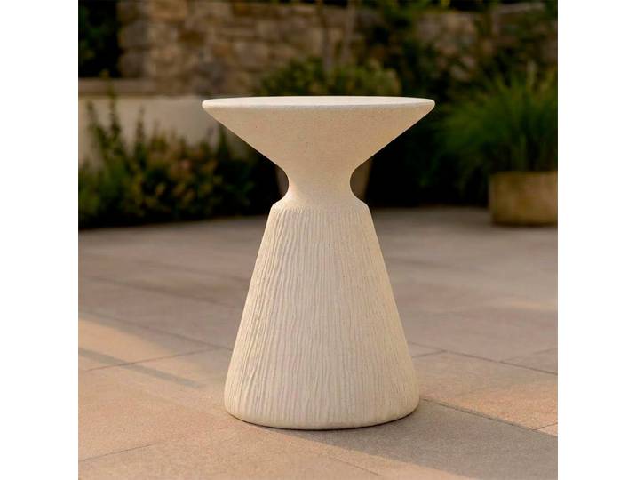 Bout de canapé 40 cm effet pierre Terraza Crème