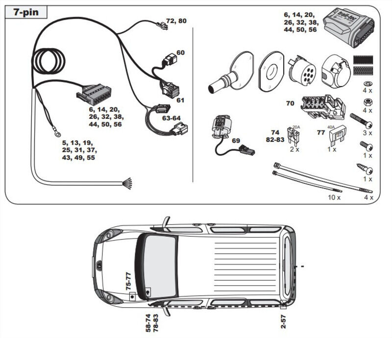FAISCEAU SPECIFIQUE 7 BROCHES POUR Citroën C2 (08/05-)