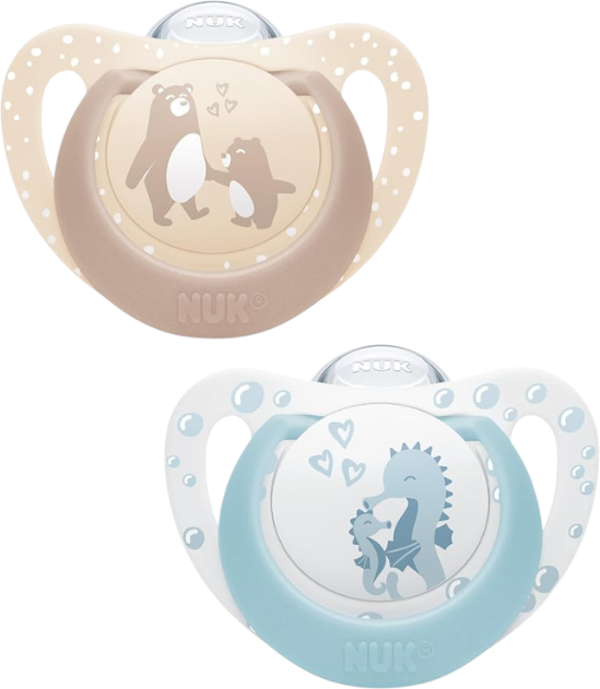 Nuk First Choice Chupeta 0-6m Urso/Cavalo Marinho 2 unidades