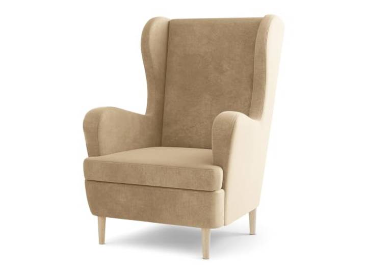 Masseno Ohrensessel VOGERA, Lounge Sessel im Modern Stil mit Armlehnen, Komfort Polsterstuhl für Esszimmer, Wohnzimmer, Bein aus Holz, Monolith 04