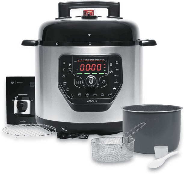 Robot de cocina - Cecotec Olla GM H, 6 L, 19 funciones, Tapa Advance, Modo Eco, 11 temperaturas y 5 niveles presión, Inox