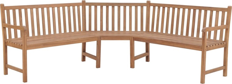 The Living Store Garten-Eckbank 185x185x90 cm Massivholz Teak